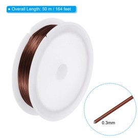 PATIKIL 164 Feet Flexible Paddle Florist Wire, 2 Rolls 0.3mm Beading Wire Metal Floral Stem Twist Ties for Flower Arrangements, Brown