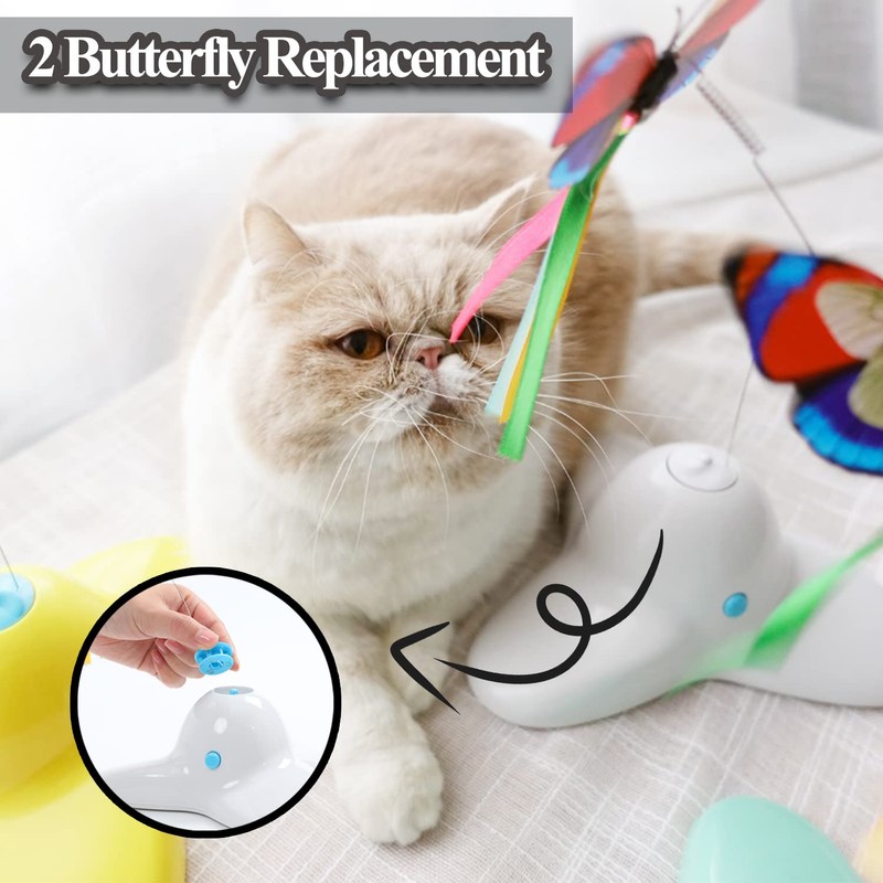 Vealind Indoor Interactive Play Teaser Cat Toy with 360°Electric Rotating