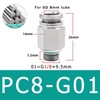 10-Pack PC4-M5 304 Stainless Steel Pneumatic Quick Connect Fittings