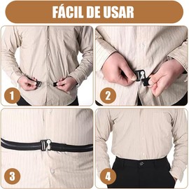 3 Piezas Sujetadores de Camisa para Hombre, Ancho 2.5cm, Cinturón para Camisas con Función Antideslizante, Diseño Invisible, Elástico y Ajustable, Mantén la Camisa Plana y Sin Arrugas