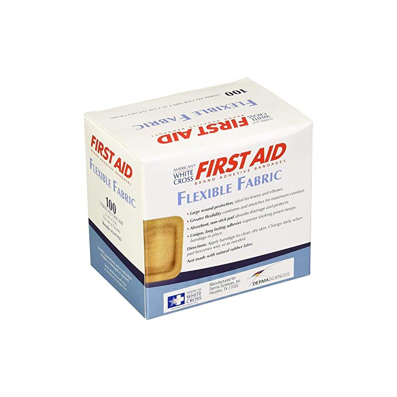 American White Cross Soft Flexible Fabric Bandages, 1-1/2" x 2"