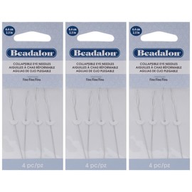 3-PACK - Beadalon Collapsible Eye Needles 2.5-Inch Fine 4/Pack