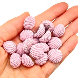Lmlliang 20pc Pink Corduroy Fabric Cloth Covered Circular Flat Back Buttons,DIY Crafts, Scrapbooking Decorations Buttons15mm