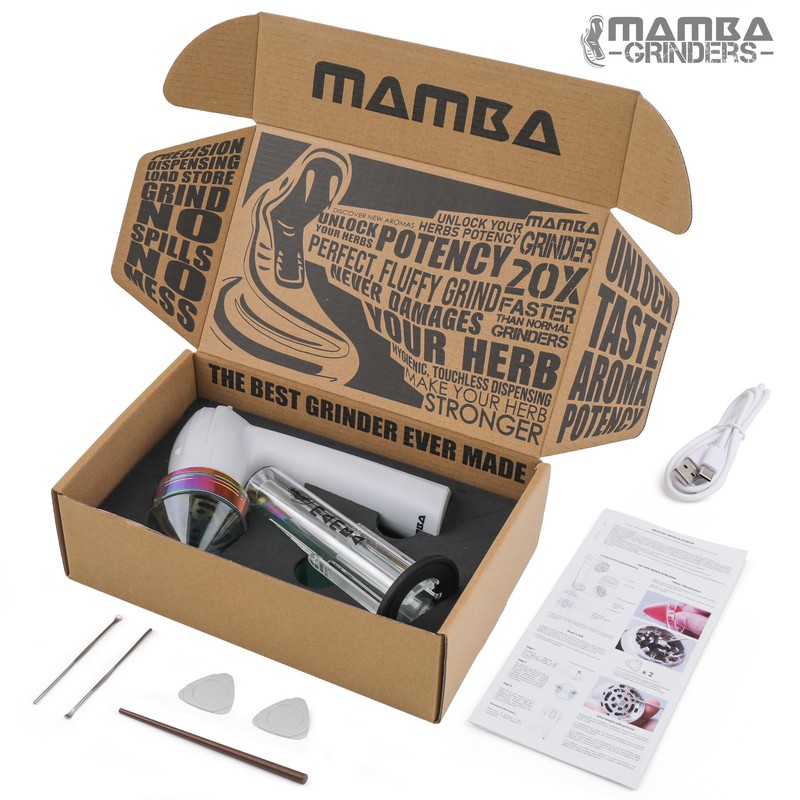 Mamba Loader XL 2g White USB Electric Herb Grinder. Small