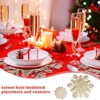 Kleemeiero Set of 6 Place Mats and 6 Coasters, Snowflakes,
