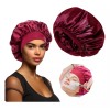 Dolores Gorro De Satén De Seda Para Dormir Sombrero,rojo,gorra Negra