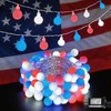 YEGUO Red White and Blue Globe String Lights, 33ft 100LED