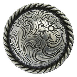 F9819-3-SRTP 1" Round rope edge Concho 10pcs Antique Silver