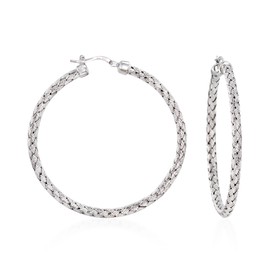 Charles Garnier "Milan" Sterling Silver Large Hoop Earrings