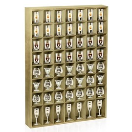 DARCKLE 56 Slots Shot Glass Holder,Shot Glass Display Case for Wall，Wood Shot Glass Storage Shot Glass Holder Display Shelf，18'' x 25''-3'' x 2'' (Retro Green, 1pcs)