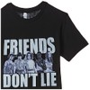 Stranger Things Men's Cast Friends Don't Lie Basic Solid Tee,