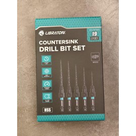 Libraton Countersink Drill Bit Set, 19 Pcs Tapered Drill Bits for Woodworking, Counter Sink Drill Bit Wood Plug Cutter Extendable Bit Holder 1/4" Hex Shank Screwdriver Bits with Storage Case