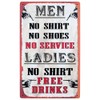 JACKGOLD Tin Bar Sign - Men, No Shirt, No Service