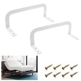 RUENXG 2-Pack Mattress Gripper & Metal Bed Frame Stabilizer Bar - Non-Slip Anti-Slide Pads for Mattress/Adjustable Bed/Mattress Topper, Heavy Duty Gaskets Prevent Sliding (White) ﻿