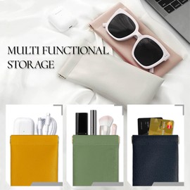 Crastilior Soft Glasses Case Leather eyeglass case Soft Sunglasses Pouch squeeze top sunglasses pouch for women (5pcs) (A & 5PCS)