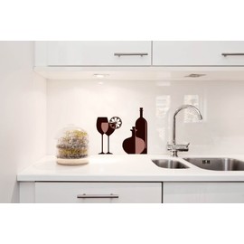 Wine Glasses and Bottles Wall Decal - 16" x 15"