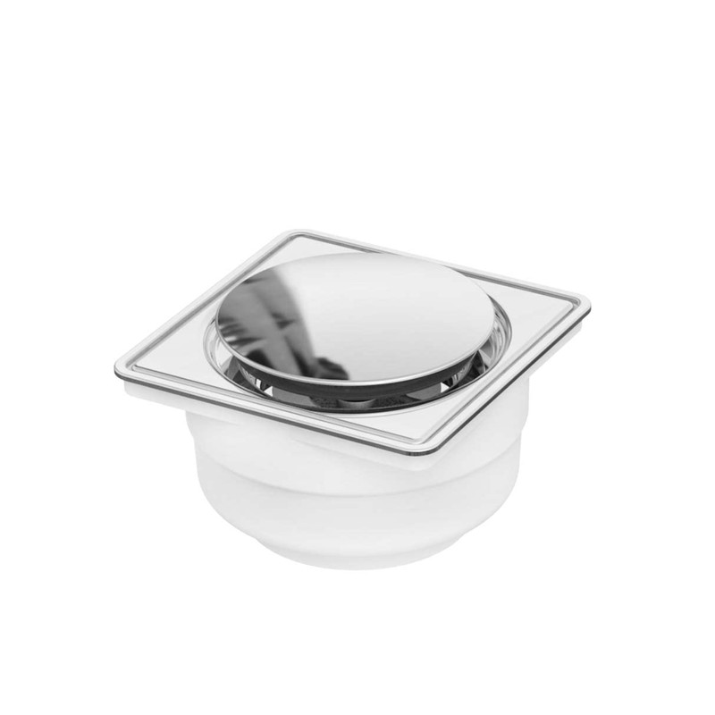 Fleximatic Coladera Universal Cuadrada Push Touch Eficiente LED Metal Sobremesa