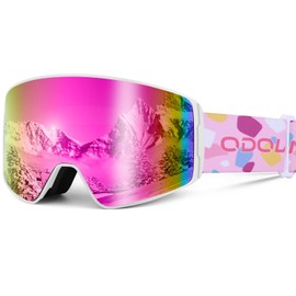 Odoland Children's Unisex Snowboard Goggles Helmet Compatible with UV Protection and Anti-Fog for Boys and Girls for Skiing