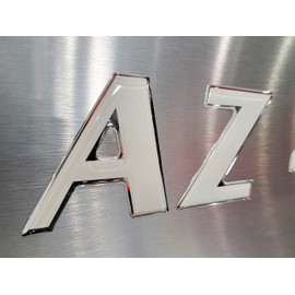 Boat & Jetski Registration Numbers - Domed/Raised Decal (16 pcs) White Center & Chrome Outline/Sport Series Font Style