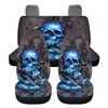 Modysero Blue Skull Rose Car Front Rear Seat Covers Car