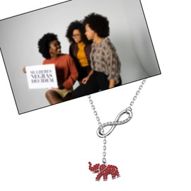 CHOORO Delta Sigma Theta Sorority joyería de diamantes de imitación Delta Sigma Theta Elefante Rojo collar delta regalo DST joyería griega hermandad