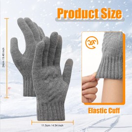 Kiiwah Winter Touchscreen Gloves, Thermal Gloves with Soft Thick Fleece Lining, Stretchy Warm Gloves for Men and Women Running Skiing Cycling Outdoor