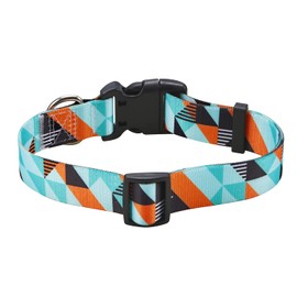 Mihqy Dog Collar, Adjustable, Soft and Comfortable Dog Collar, Bohemian, Flowers, Geometric, Tribal Design, for Small, Medium and Large Dogs (Geometry, M)