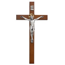 Bonyak Jewelry 13 in. Cherry Wood Crucifix Boxed