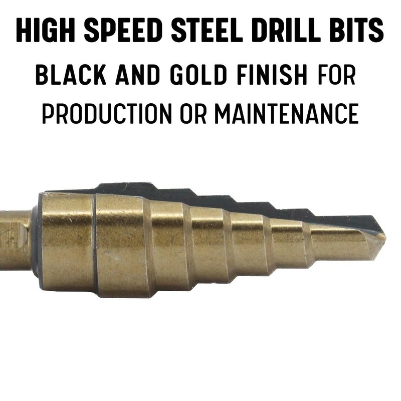 Drill America HSS Black & Gold Step Drill Bit with