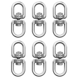 luvtree 6 Pack M4 Stainless Steel 304 Double-Ended Swivel Hooks, Ideal for Hanging Wind Chimes, Garden Lights, Bird Feeders, and Plant Baskets - Perfect for Gardens, Patios, Outdoor Activities