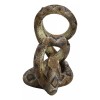 Rustic Western Coiled Diamondback Rattlesnake Snake Wine Bottle Holder Figurine