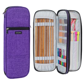 MYBAGZING Knitting Needles Case (up to 14 Inches), Knitting Needles Organizer, Crochet Hook Case Empty - Crochet Hook Organizer for Knitting Accessories, Needle Case - Crochet Organizer (Empty Case)