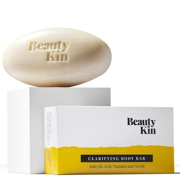Beauty Kin Eco-Friendly Clarifying Body Bar - Spot & Blemish Reduction - Vegan Friendly & Cruelty Free Active Ingredients - Paraben Free Soap - Made In The UK - Large 150G