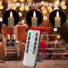 AFINETH Flameless Taper Candles with Rmote, 9.6" Real Wax Battery