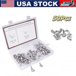 Unbranded 50pcs Wing Nut Assortment Set 5/16"-18 1/4"-20 304 Stainless Steel Wing Nuts USA