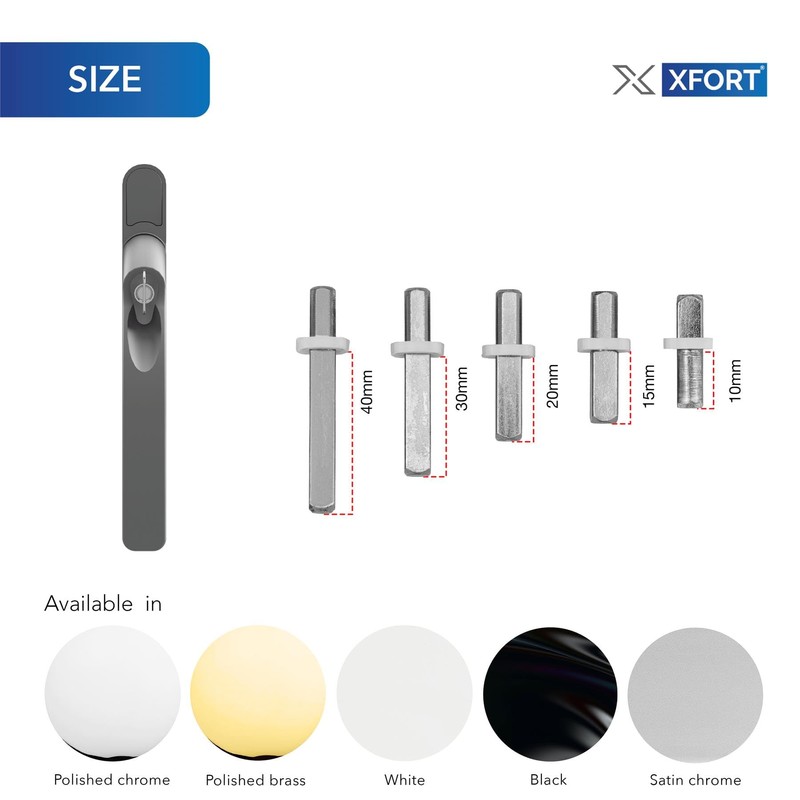 XFORT Key Locking Inline Window Handle Installation Kit in Polished