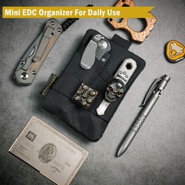 VIPERADE VE15 Mini EDC Pouch, Small EDC Organiser Bag with 3 Pockets, Mini EDC Tool Bag with Velcro Area, Mini EDC Bag, Small Multitool Organiser, Backpack, Additional Bag, Black