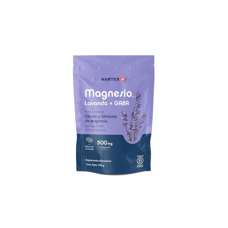 Citrato Magnesio Polvo GABA Lavanda Mora Azul Pack 2x150g