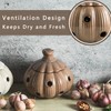 Ceramic Garlic Keeper with Lid and Holes Garlic Saver and