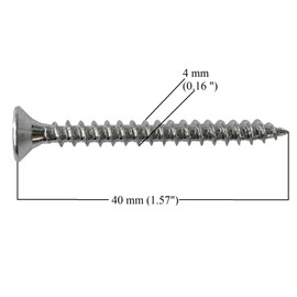 M4 Wood Screws Zinc Plated Silver Long 1.5 inch (0.16" x1.57") 4.0 x 40mm Box of 200pcs