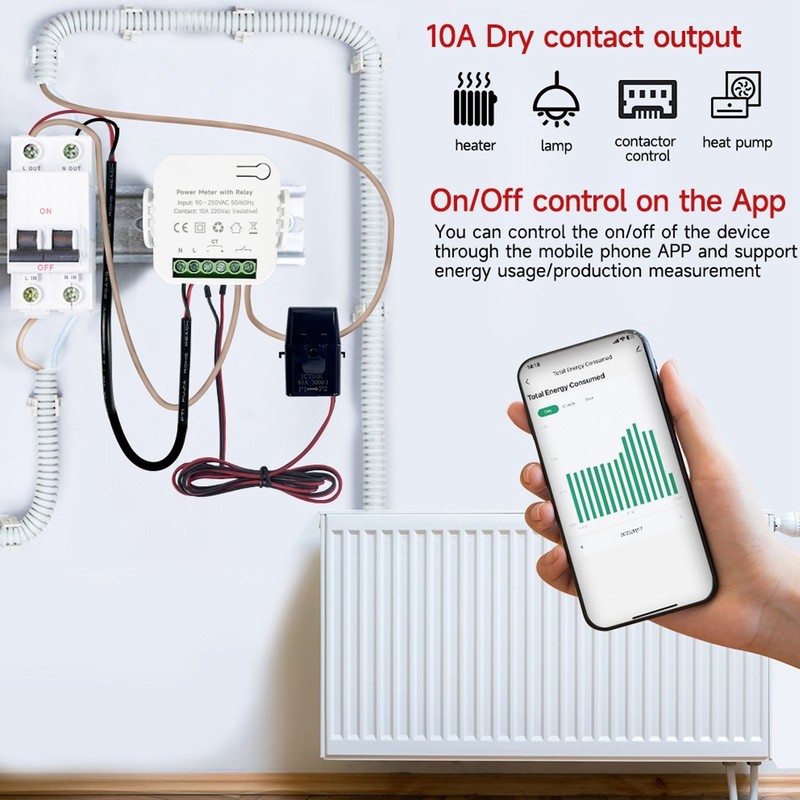 WiFi Smart Energy Meter for Tuya Consumption Monitor Single Phase