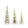 DEMDACO Snow Capped Green Bottle Tree 12 x 3.5 Acrylic Decorative Tabletop Figurine, Set 3