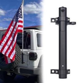 for Jeep Flag Pole Mount JL Flag Mount Flagpole Holder Tailgate Flag Pole Mount Bracket Tailgate Hinge Flag Pole and CB Antenna Holder Compatible with Jeep Wrangler JK JKU JL Unlimited 2007-2024 JL