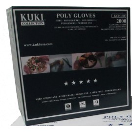Kuki Collection Poly Disposable Food Service Gloves - 2000 Gloves Case - Kuki Collection