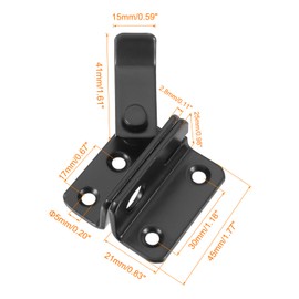 sourcing map 2Pcs Flip Gate Latches, 45mm Stainless Steel Slide Bolt Latch Door Lock Catch with Padlock Hole for Barn Cabinet Pet Cage Wood Fence Garage Window (Left Open, Black)