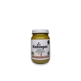 Crema de Pistache Estilo Italiano reducida en azúcar. 250 g Marca Katingos. Se puede utilizar como rellenos para postres Dubay.