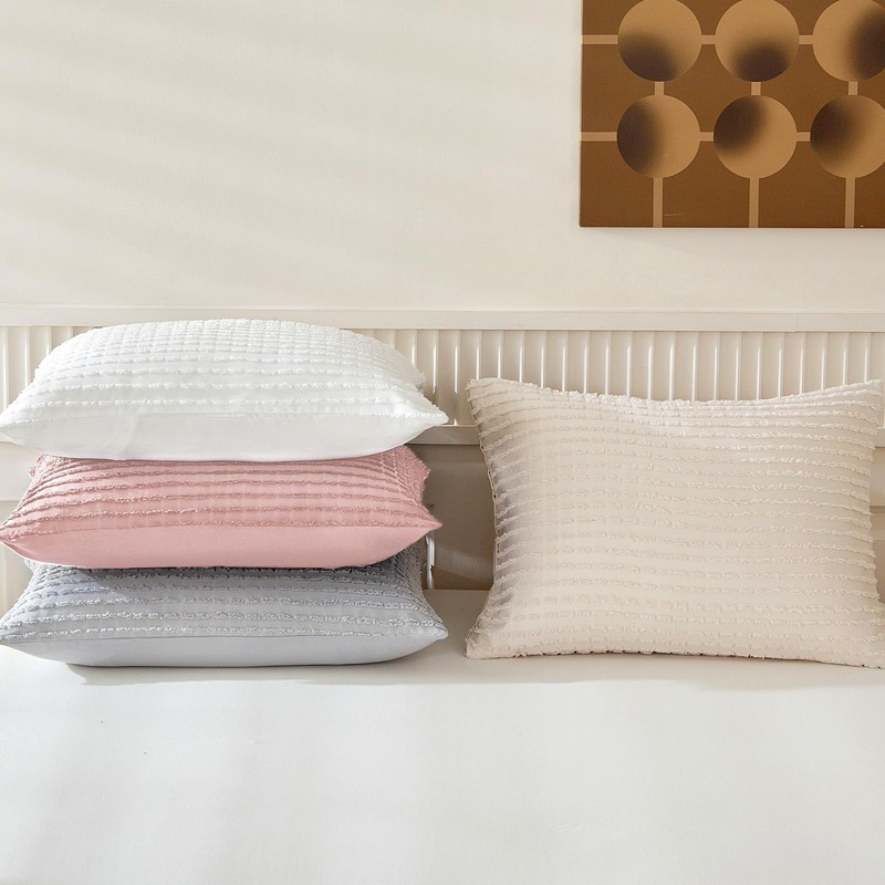 WARMDERN Pink Pillow Covers King Pillow Cases Soft Microfiber Pillow