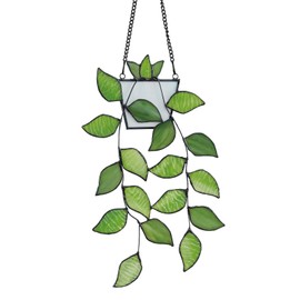 Stained Glass Window Hanging,Sun Catcher Stained Glass Decor Window Decor,Plant Lover Gifts,suncatchers for Windows Hanging,Suncatcher Plant Gifts for Women,Grandma,Mother's Day,Christmas.