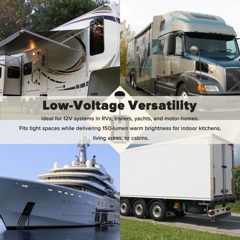 RV Interior 12v LED Pendant Light with Replace Bulb for