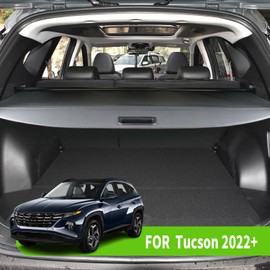 Liizoo Cargo Cover for Hyundai Tucson 2022 2023 2024 2025 Trunk Cover Rear Trunk Security Cover Shielding Shade Car Accessory, Black